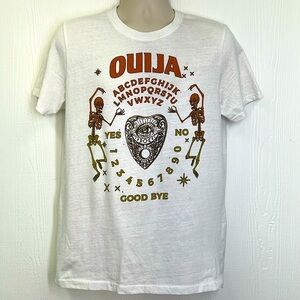 OUIJA - Colorful OUIJA Board Skeleton Graphic Short Sleeve White T Size Large